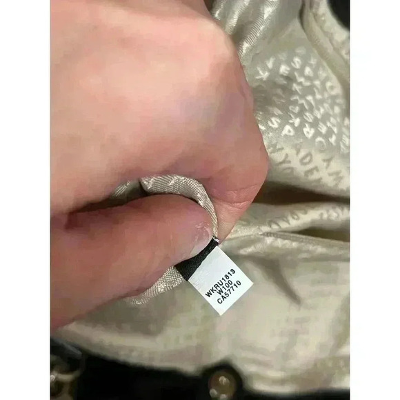 Kate Spade Woven Shoulder Bag Gold Tone Chain Satchel Black 10X16 Large - Picture 11 of 16